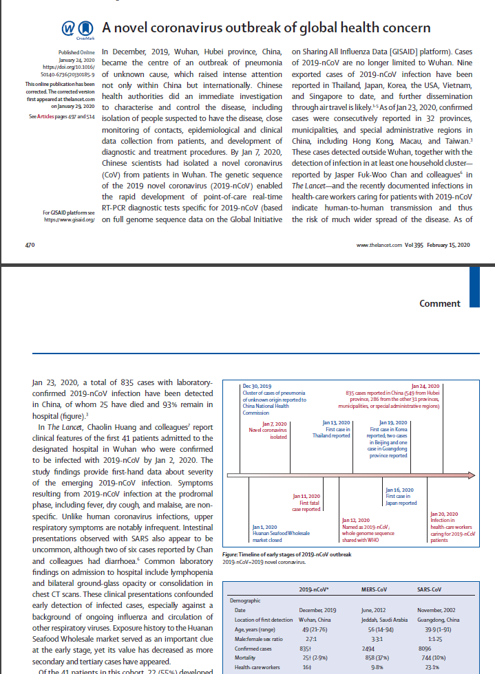 A novel coronavirus outbreak of global health concern